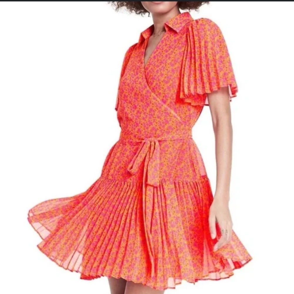 Alexis Floral Wrap Dress in Orange by [Brand], S